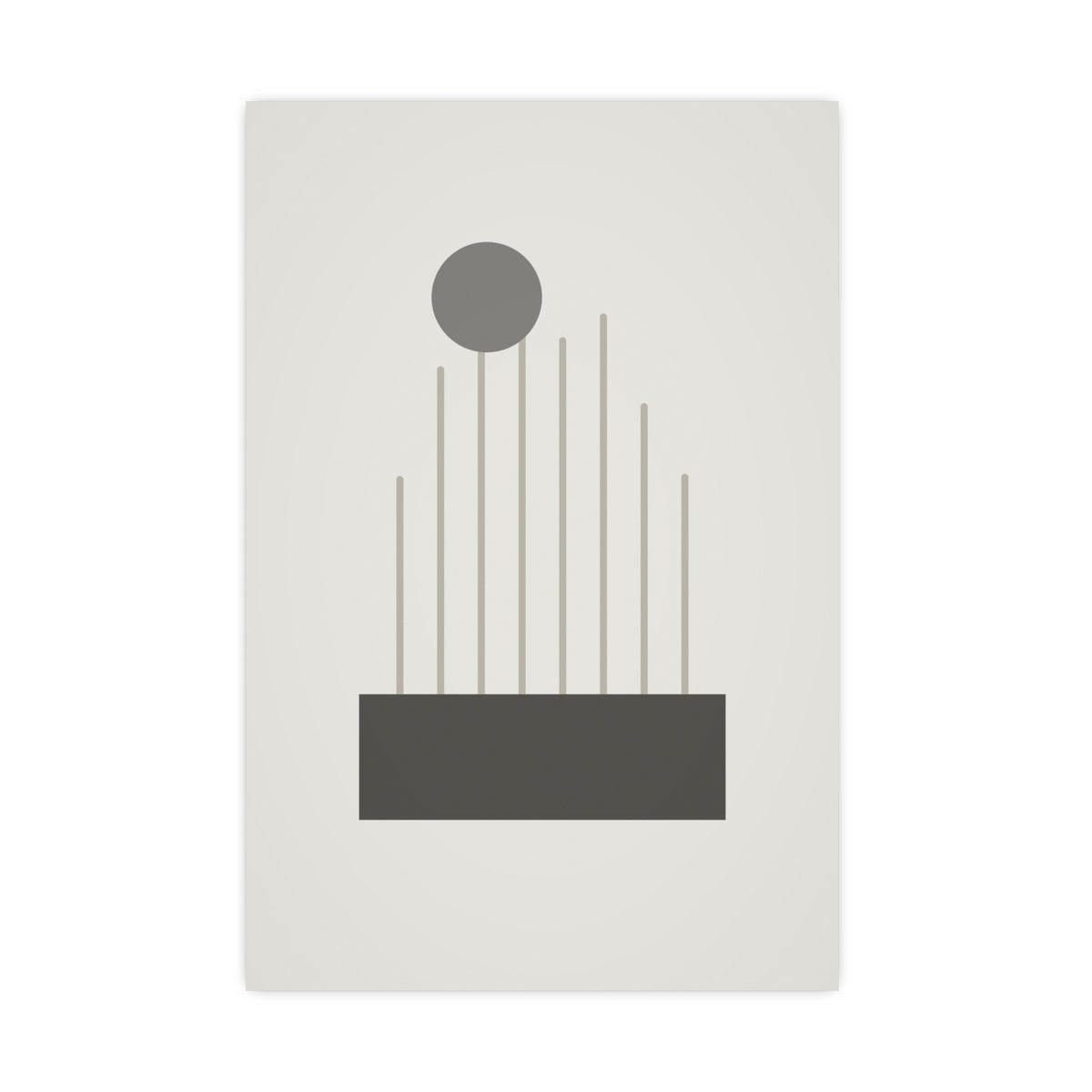 Charcoal Cream Lines Wall Art — lines in a charcoal cream palette, 16x24 in print