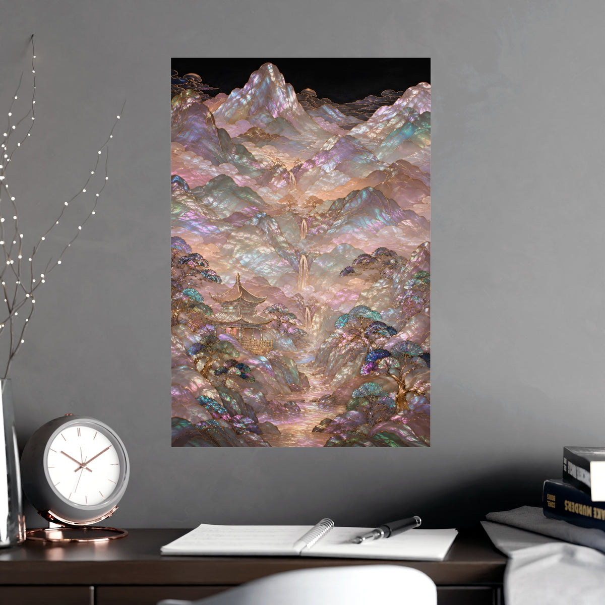 Valley in Bloom — valley in bloom, shown framed on a wall
