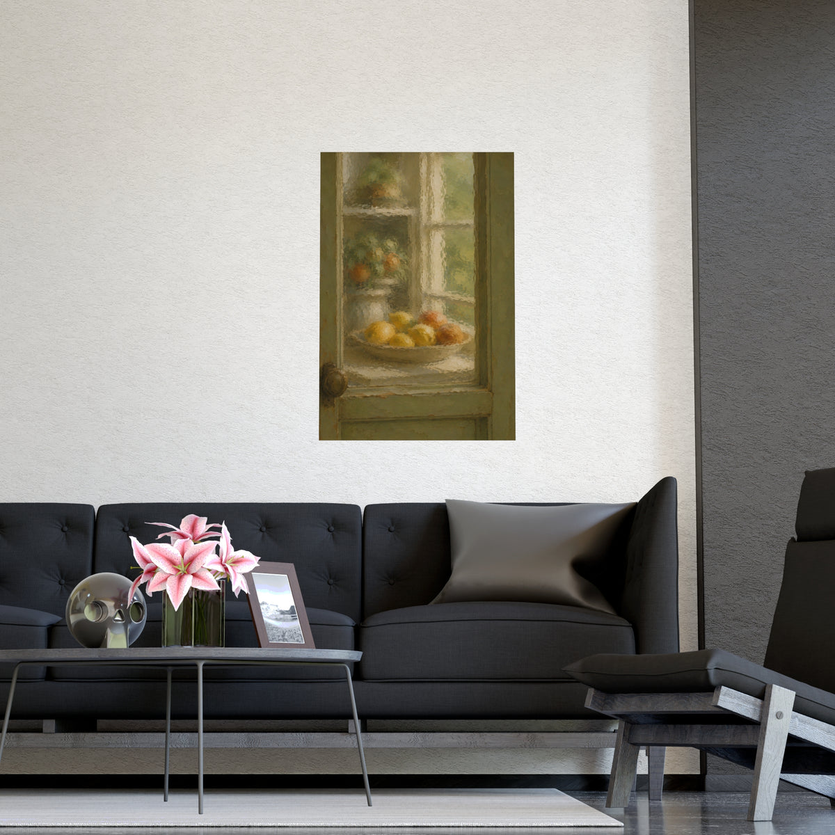 Through the Wavy Glass — through the wavy glass, shown framed on a wall