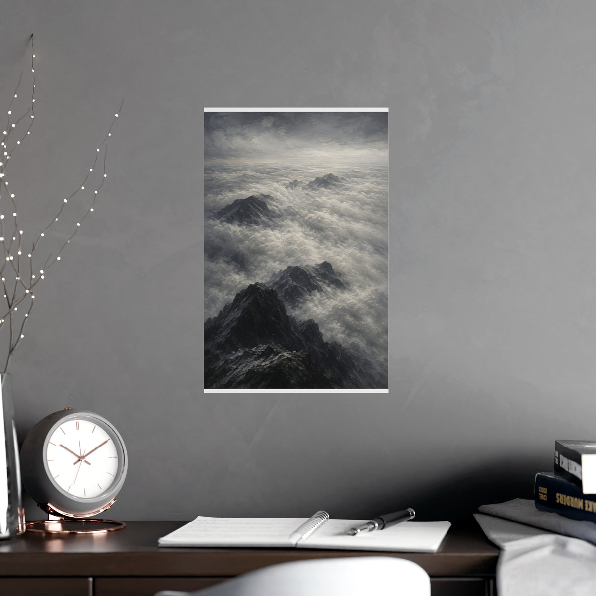 Sea of Cloud — sea of cloud, shown framed on a wall