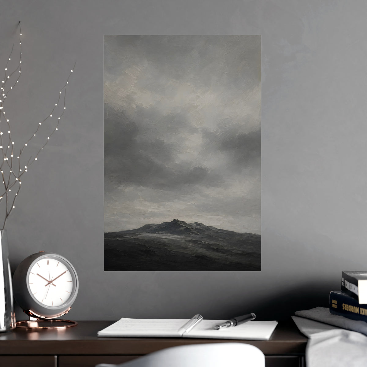 Distant Ridge — distant ridge, shown framed on a wall