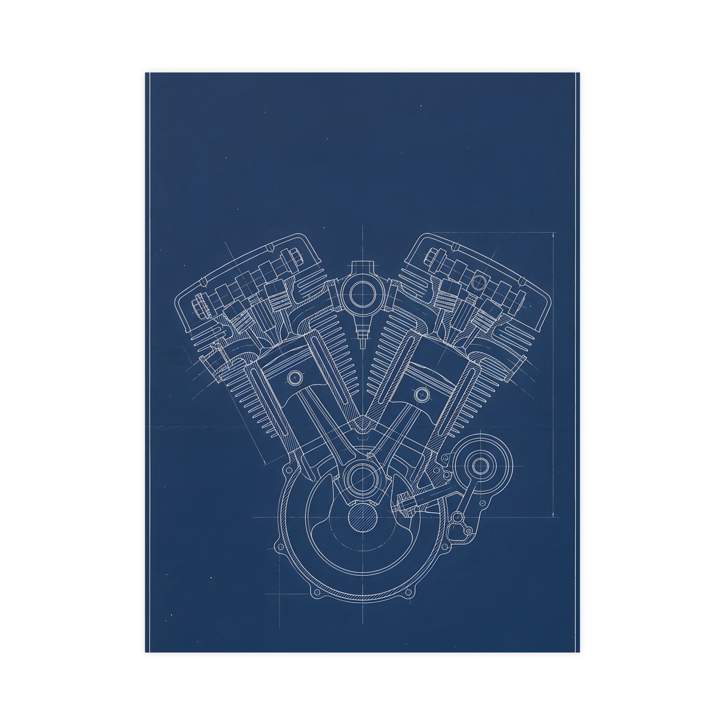 V-Twin Engine — v-twin engine, 12x18 in print