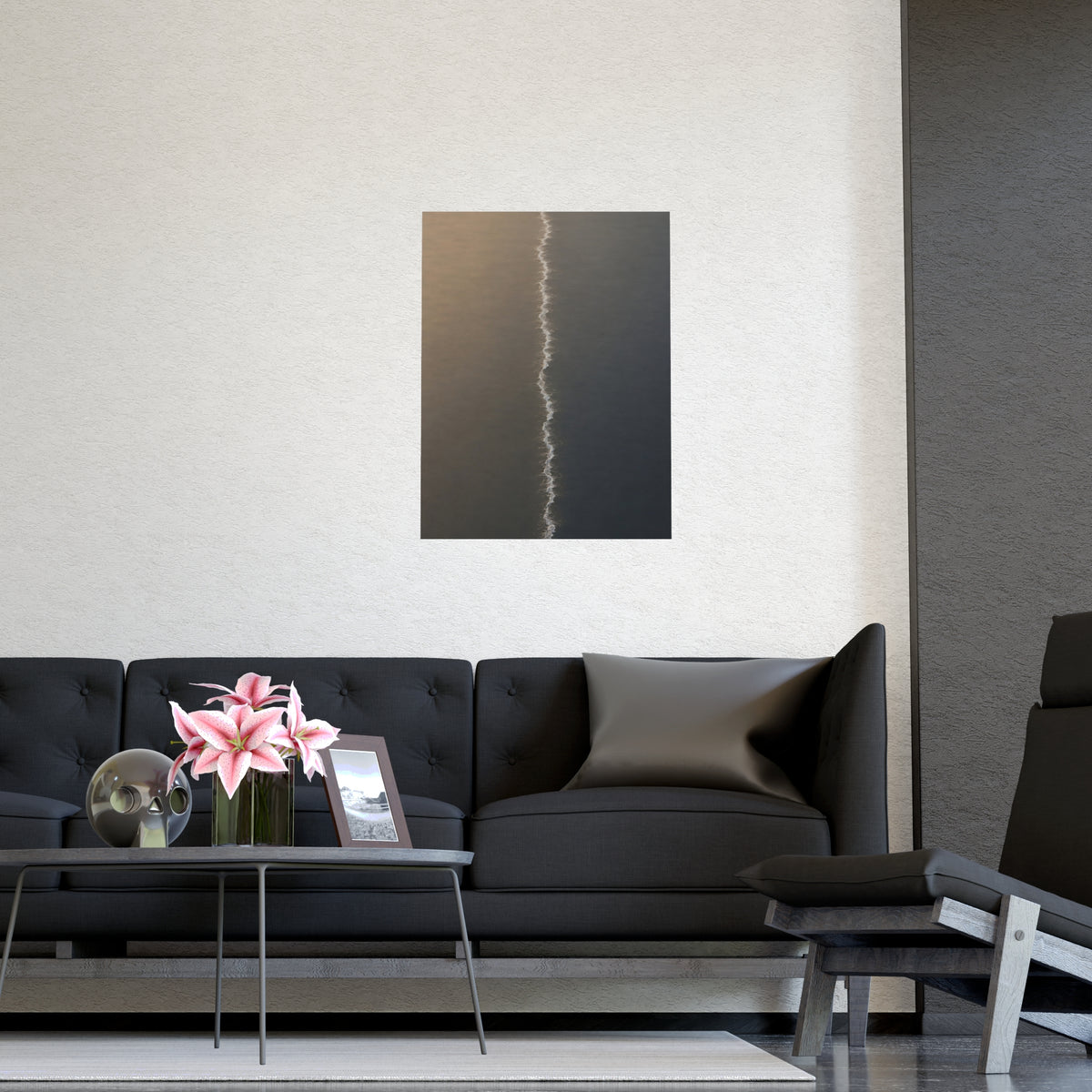 One Line, from Above — one line, from above, shown framed on a wall