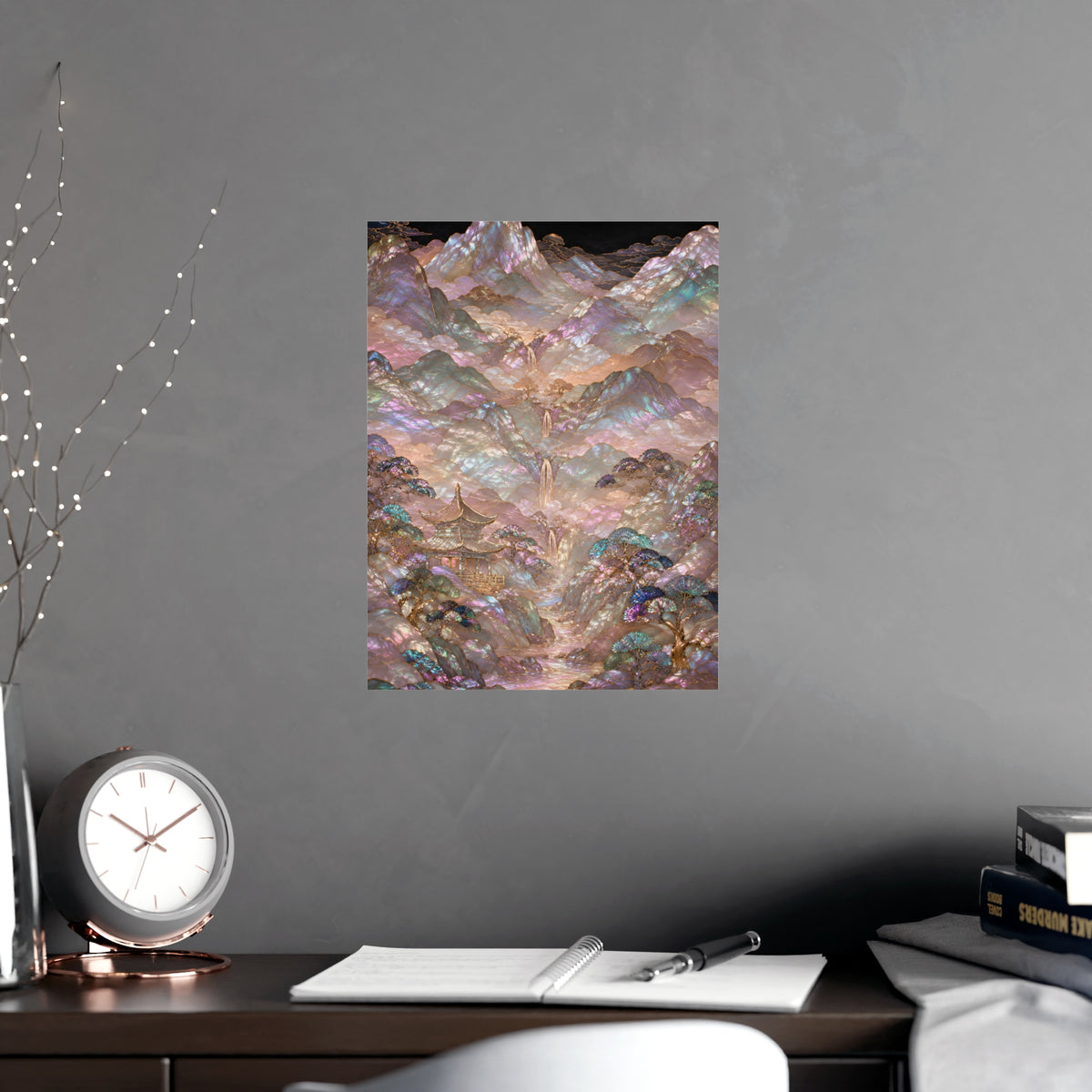 Valley in Bloom — valley in bloom, shown framed on a wall