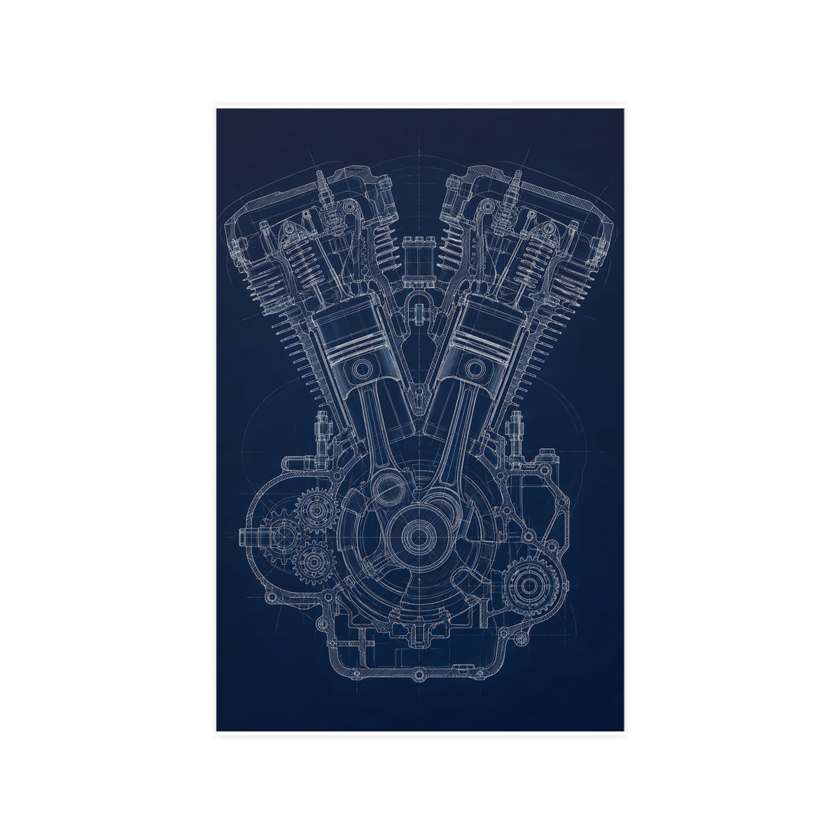 V-Twin Engine — v-twin engine, 11x17 in print