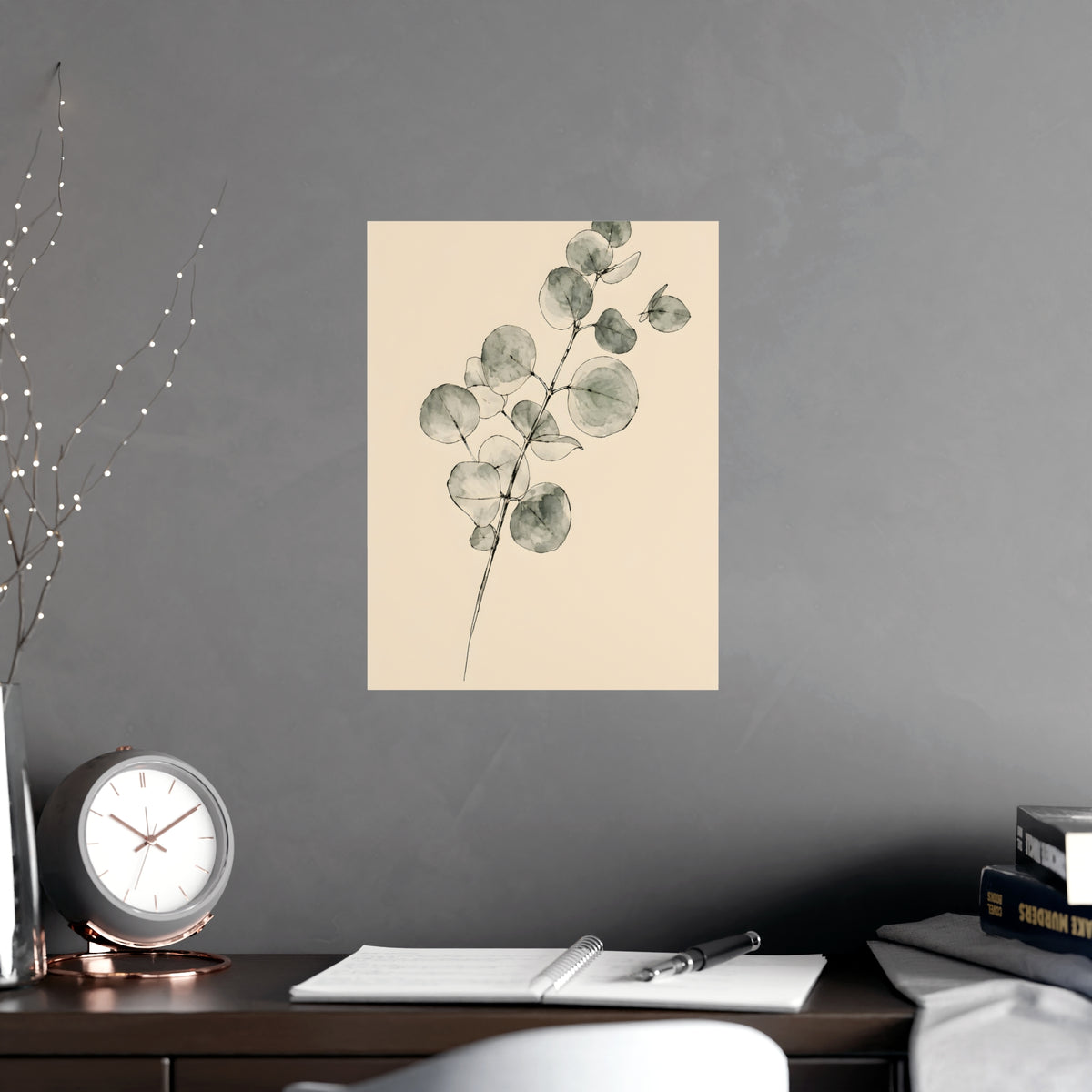 Eucalyptus — eucalyptus, shown framed on a wall