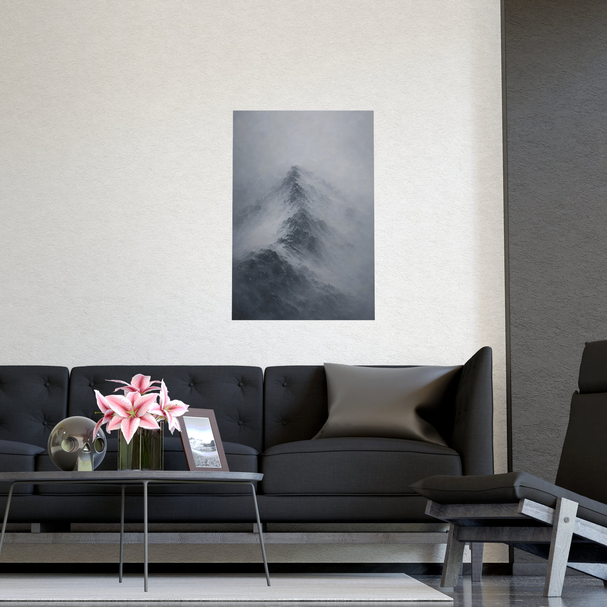 Through the Snow — through the snow, shown framed on a wall