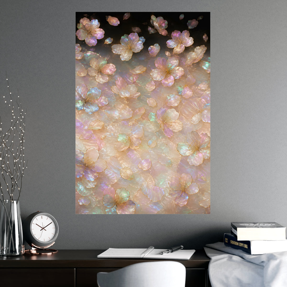 Petals, Scattered — petals, scattered, shown framed on a wall