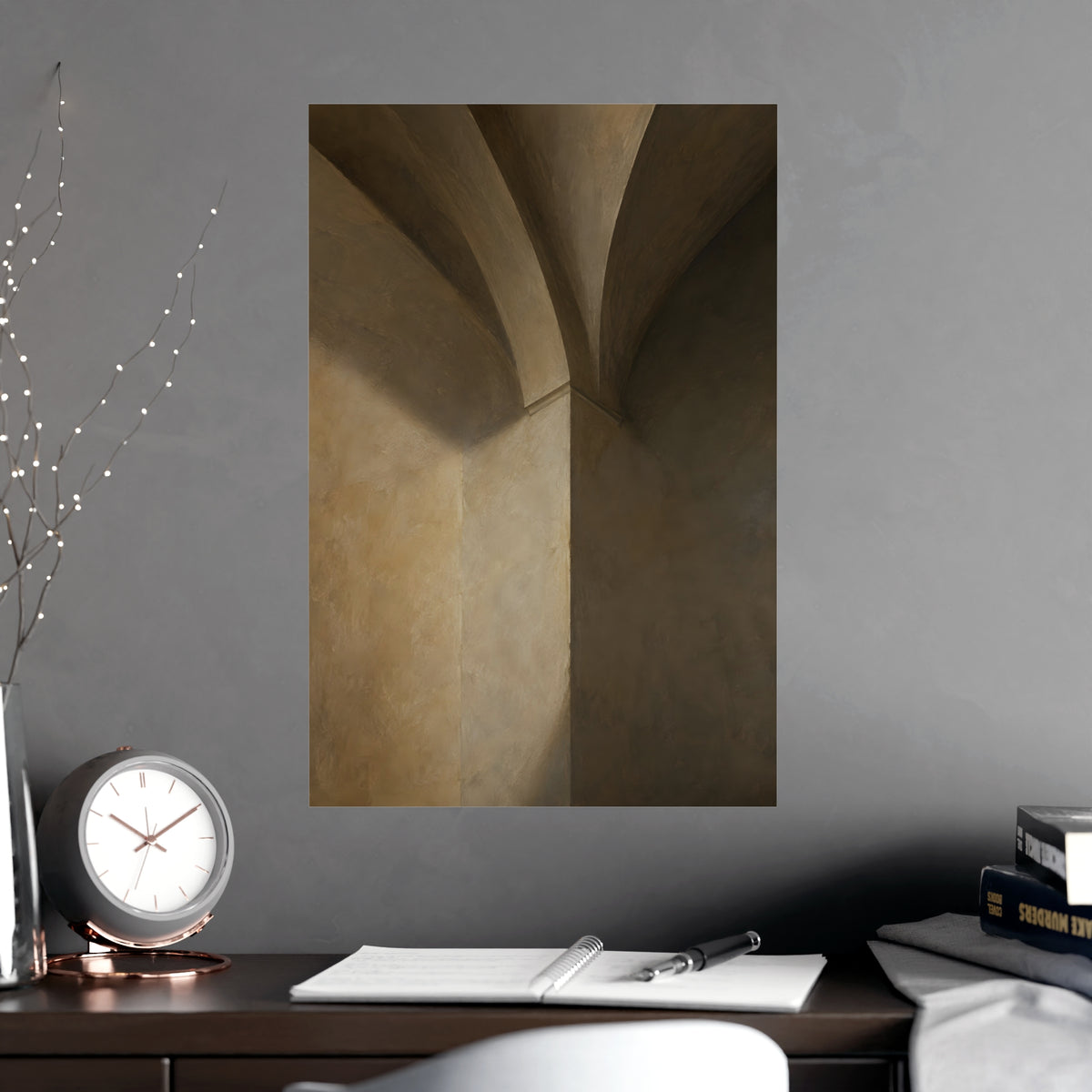 Vaulted Ceiling — vaulted ceiling, shown framed on a wall