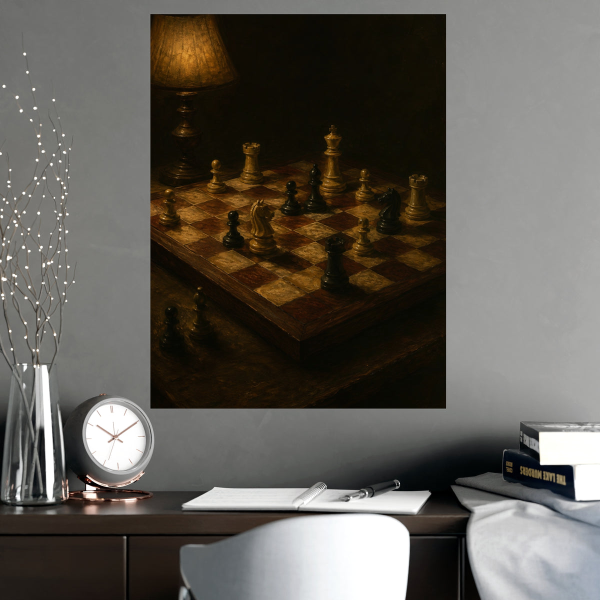 The Game, Unfinished — the game, unfinished, shown framed on a wall