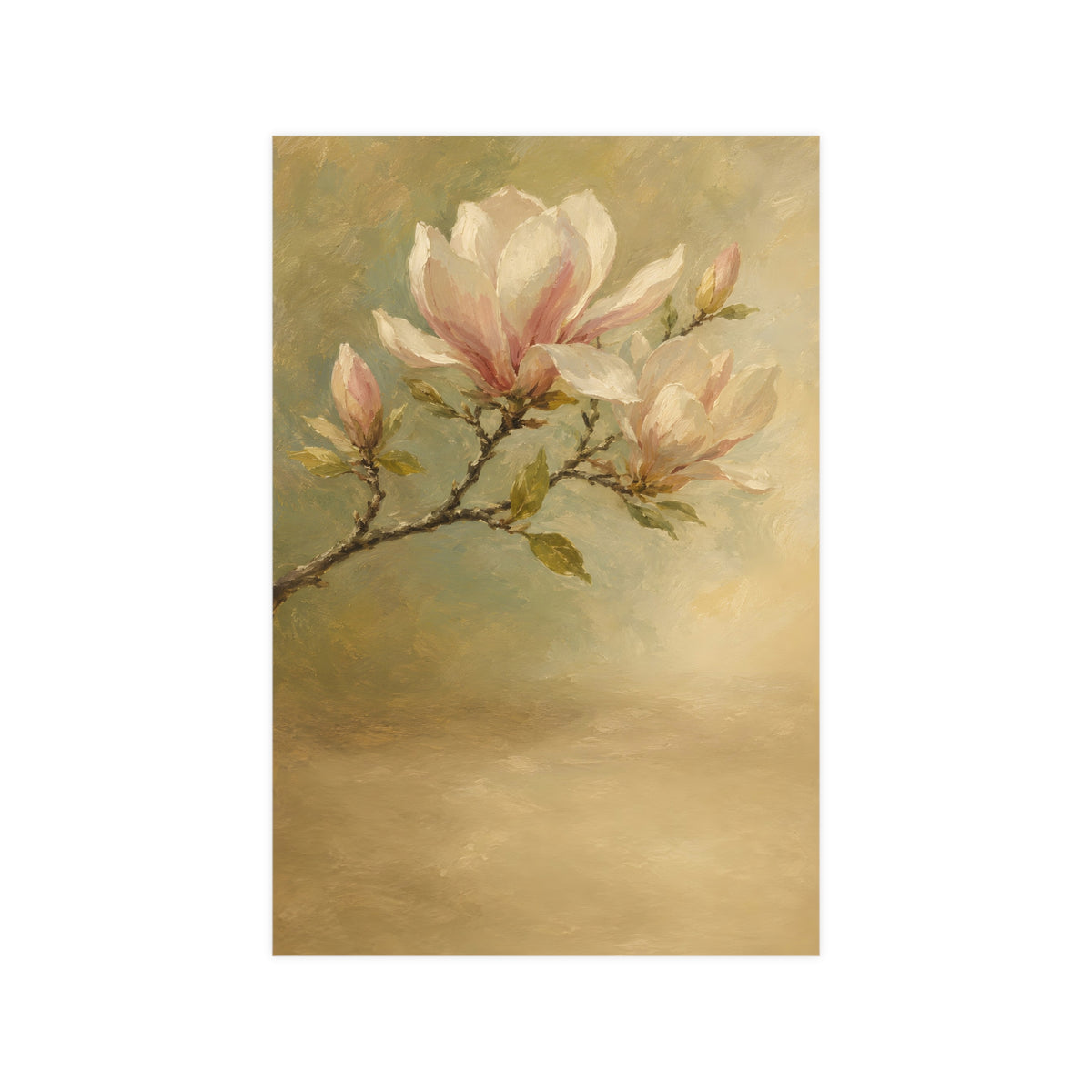 Magnolia Branch — a single magnolia branch in bloom, 12x18 in print