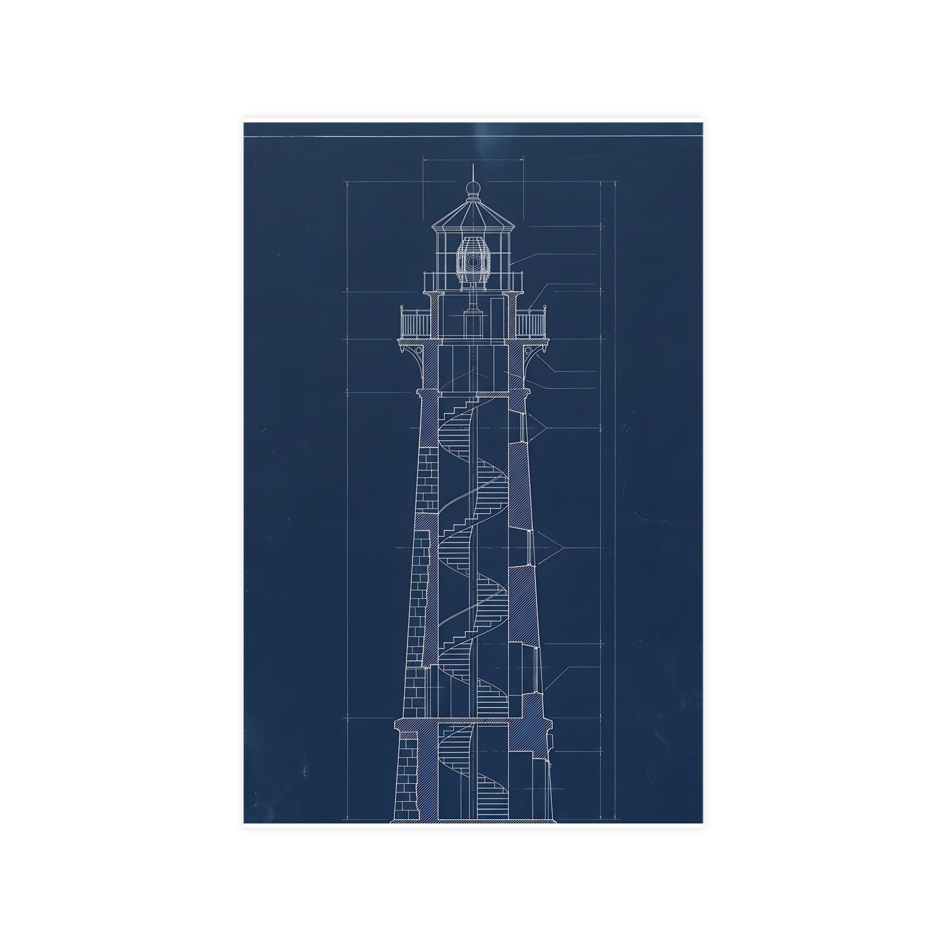 Lighthouse, in Section — lighthouse, in section, 11x17 in print