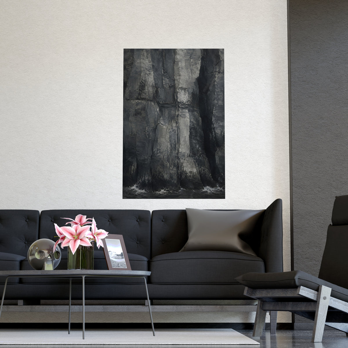 Sea Cliffs — sea cliffs, shown framed on a wall
