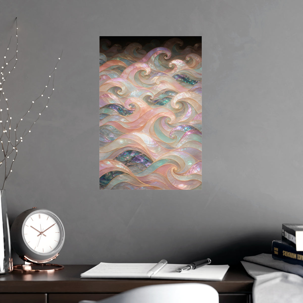 Wave Pattern — wave pattern, shown framed on a wall