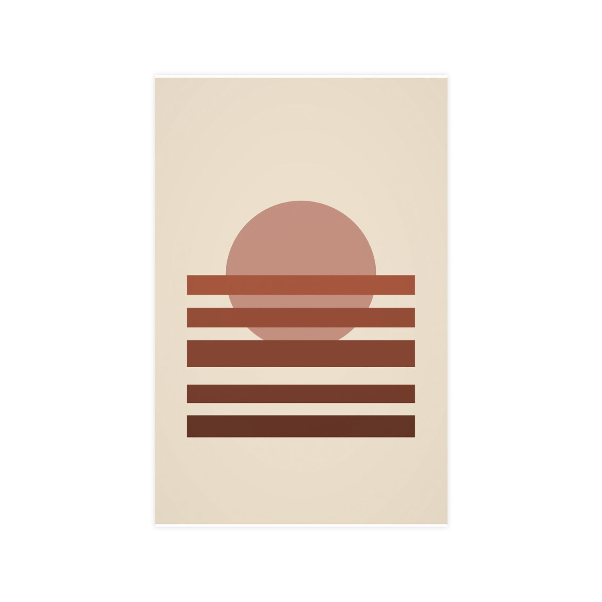 Muted 70s Sunset Landscape Wall Art — sunset landscape in a muted 70s palette, 11x17 in print