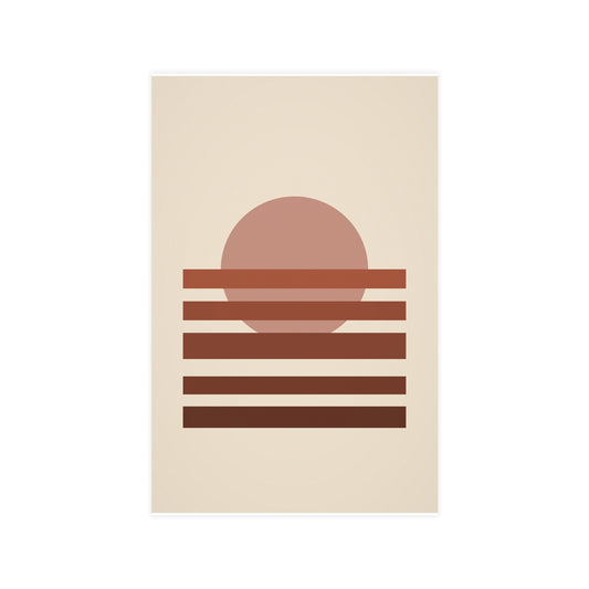 Muted 70s Sunset Landscape Wall Art — sunset landscape in a muted 70s palette, 11x17 in print