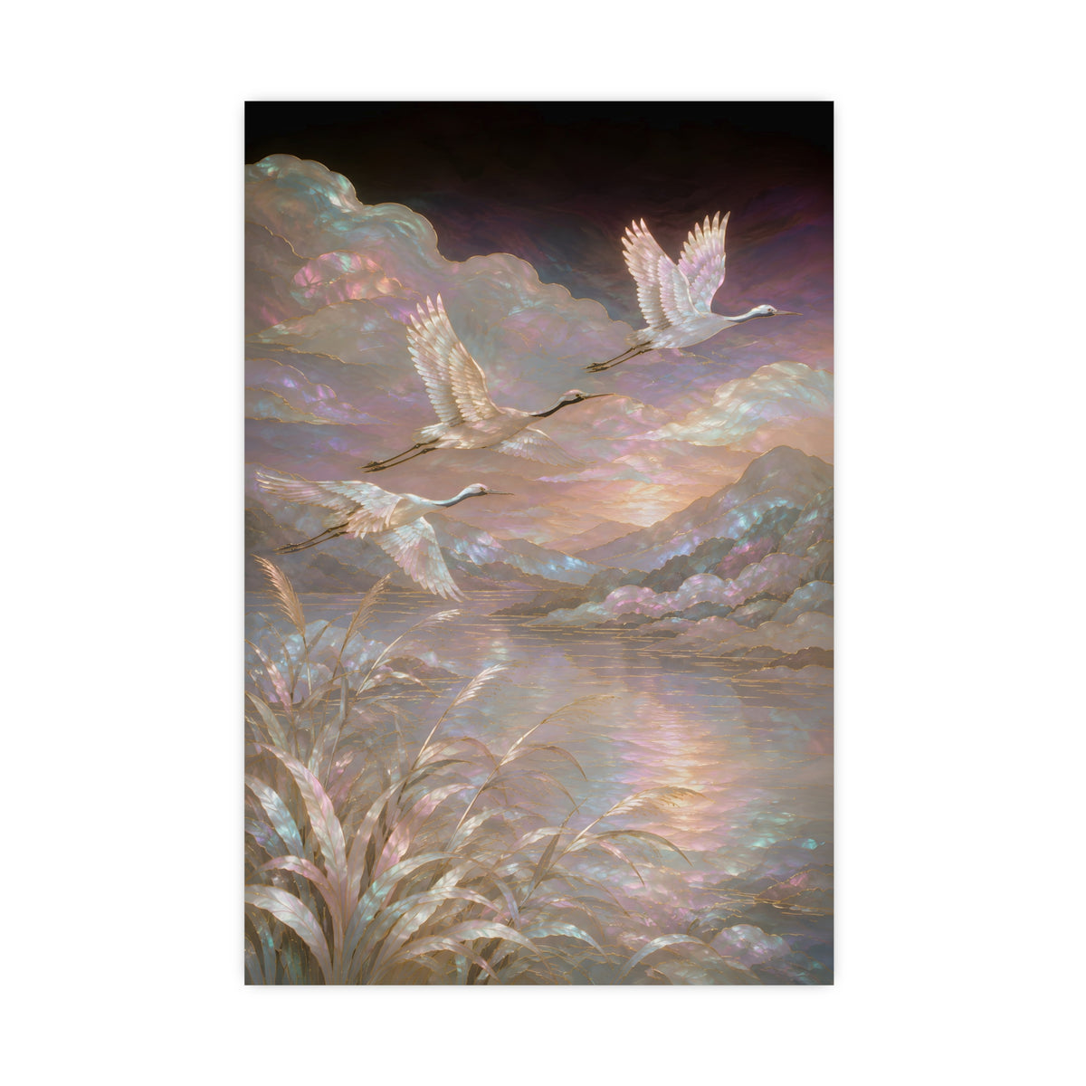 Cranes over Water — cranes over water, 16x24 in print