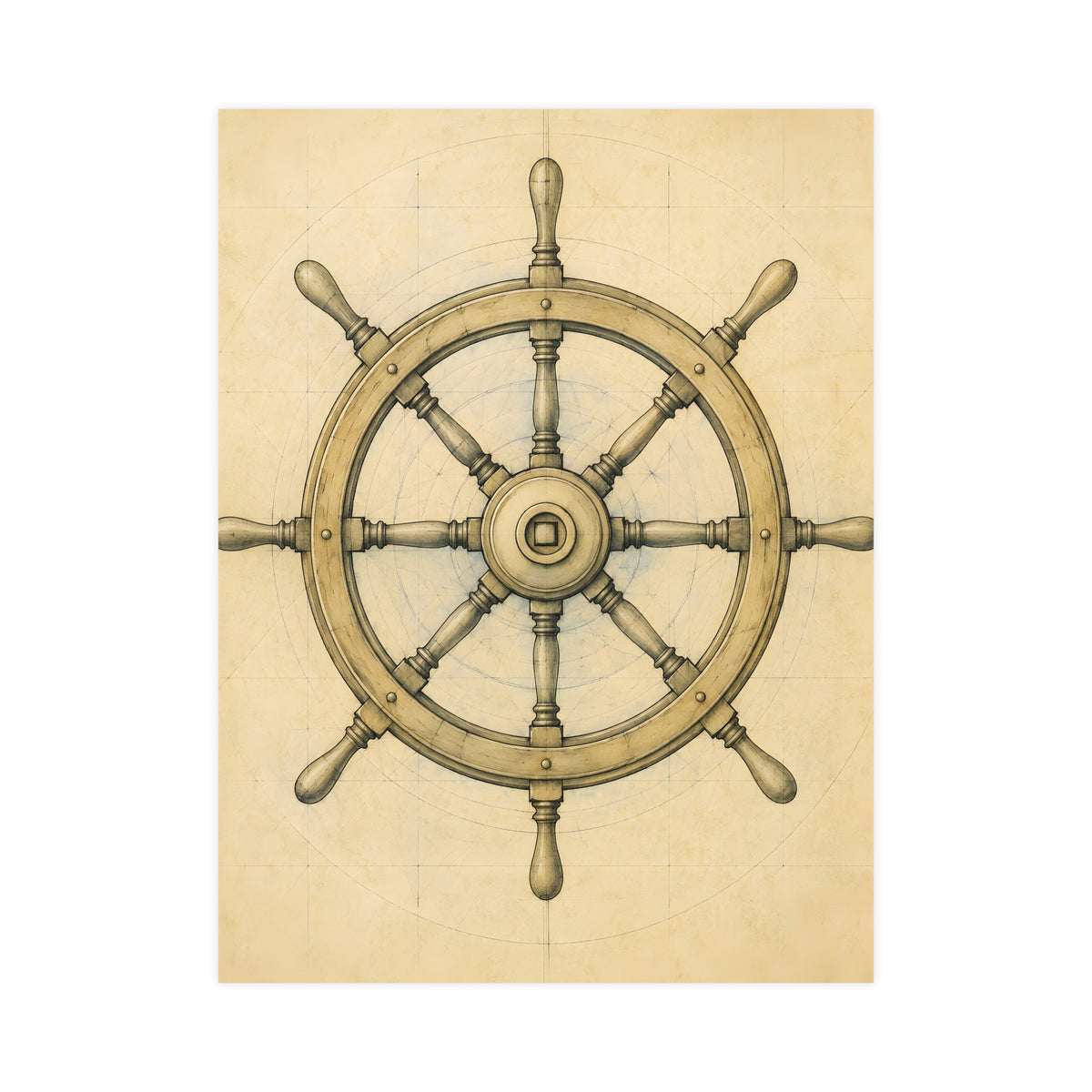 Ship's Wheel — ship's wheel, 18x24 in print