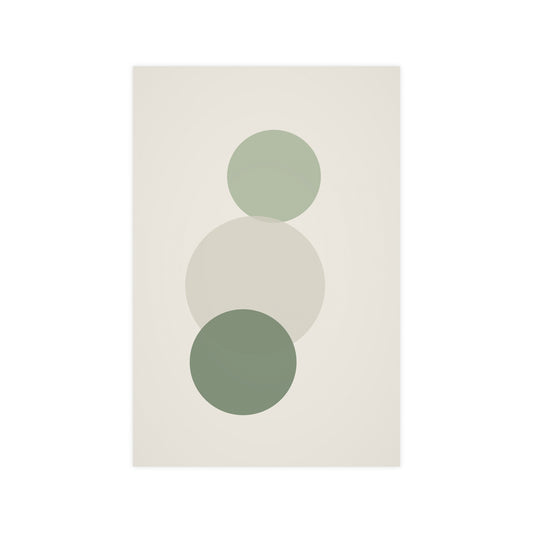 Sage Neutral Circles Boho Wall Art | Living Room Print