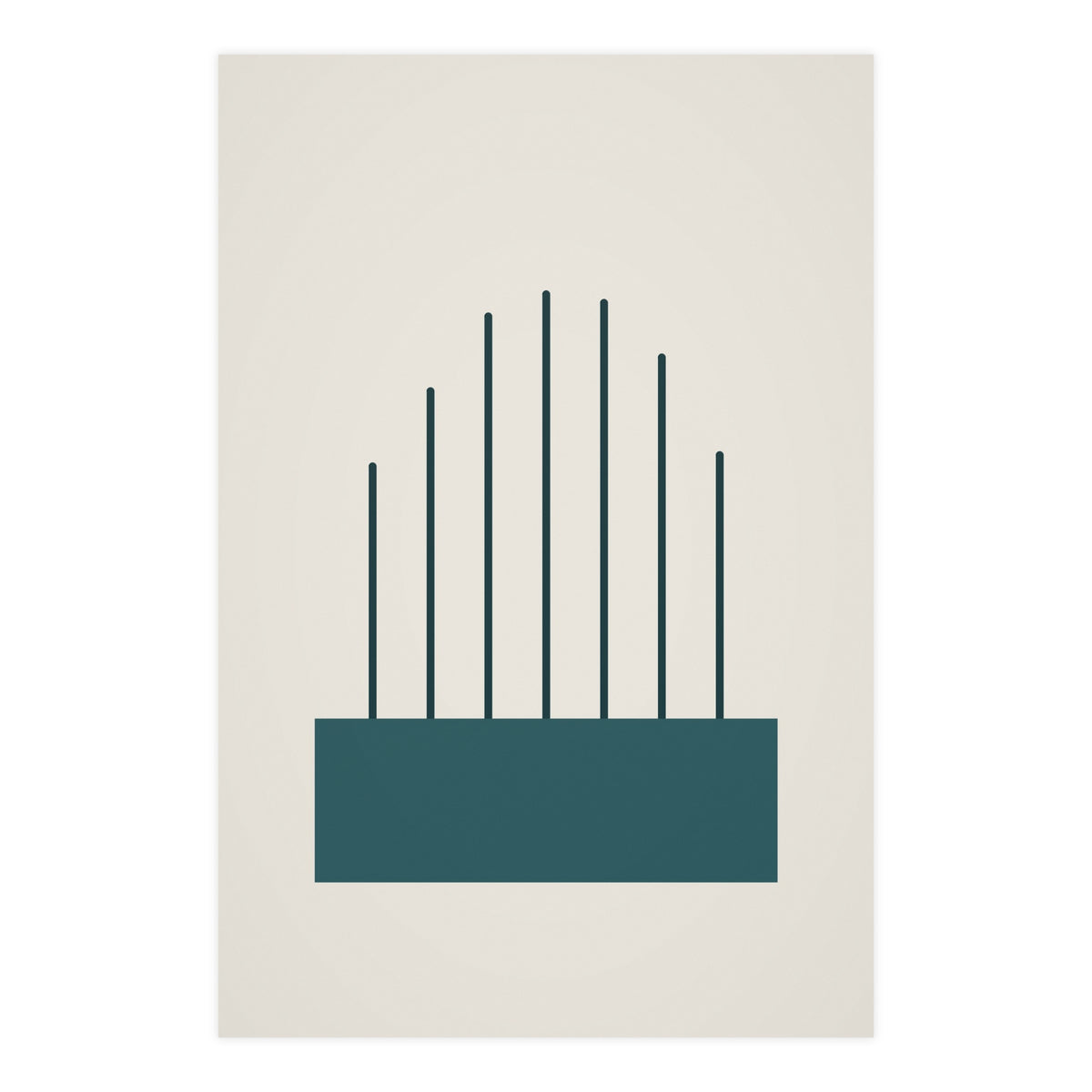 Deep Teal Lines Wall Art — lines in a deep teal palette, 24x36 in print