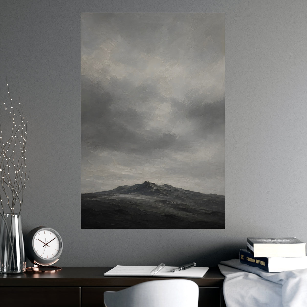 Distant Ridge — distant ridge, shown framed on a wall