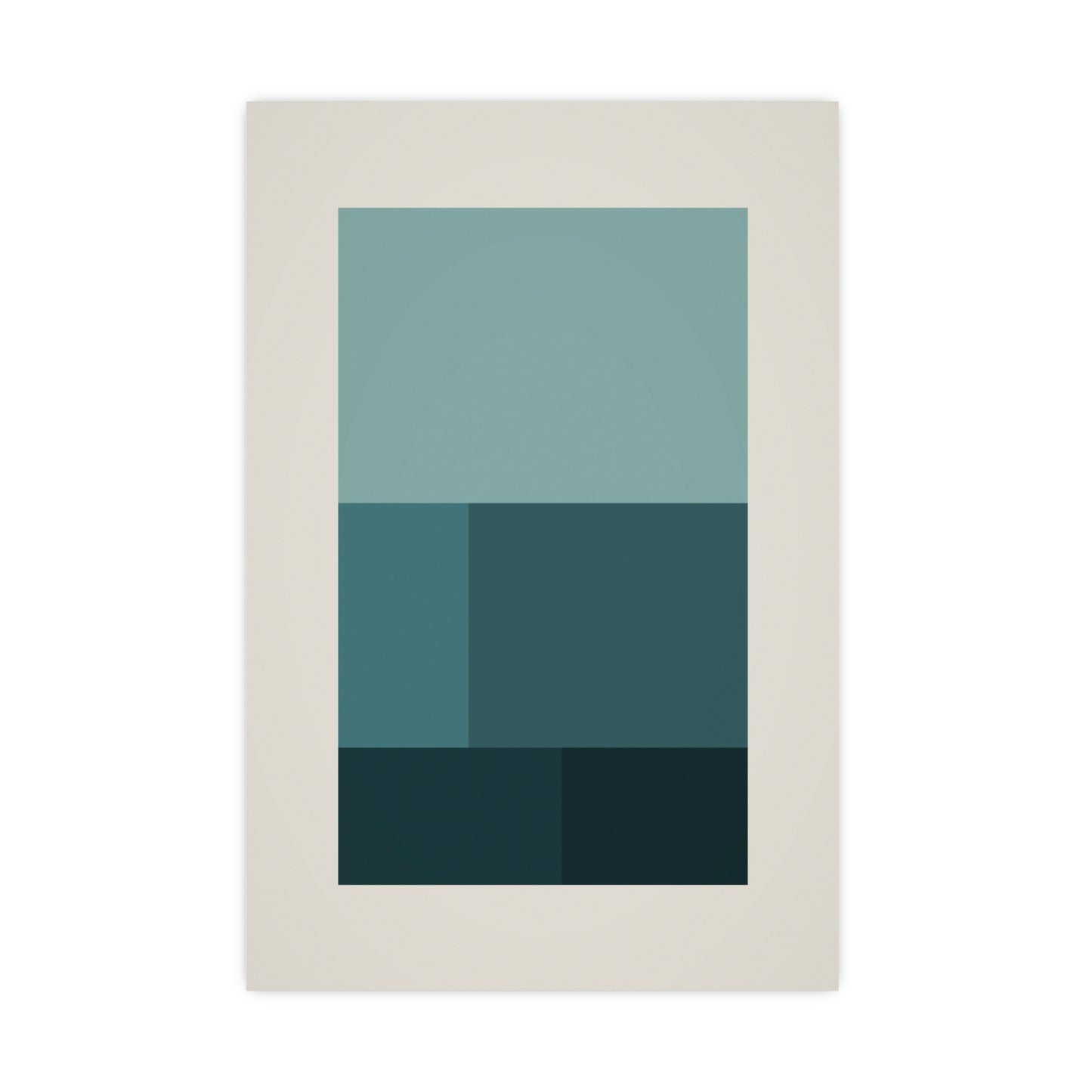 Deep Teal Blocks Modern Wall Art | Living Room Print