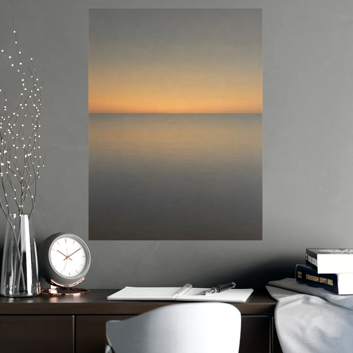 Sea at Dusk — sea at dusk, shown framed on a wall