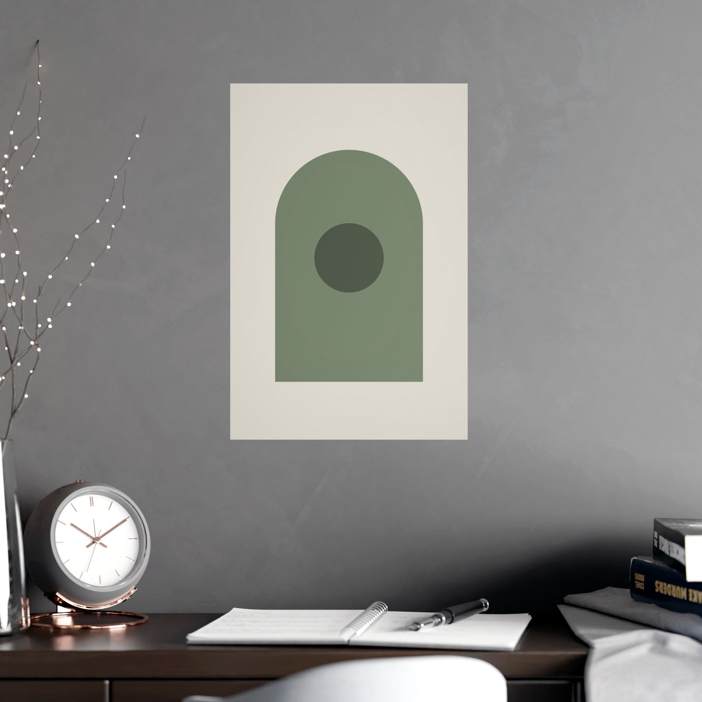 Sage Neutral Arch Boho Wall Art | Living Room Print