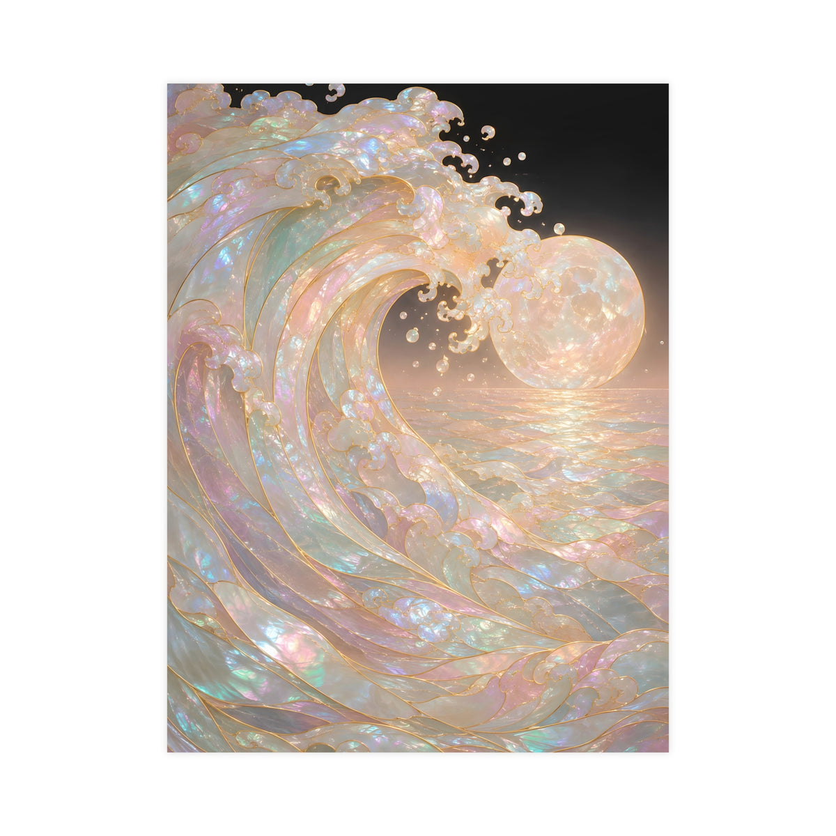 Wave and Moon — wave and moon, 18x24 in print