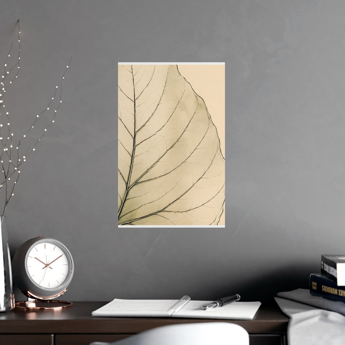 Leaf, Up Close — leaf, up close, shown framed on a wall