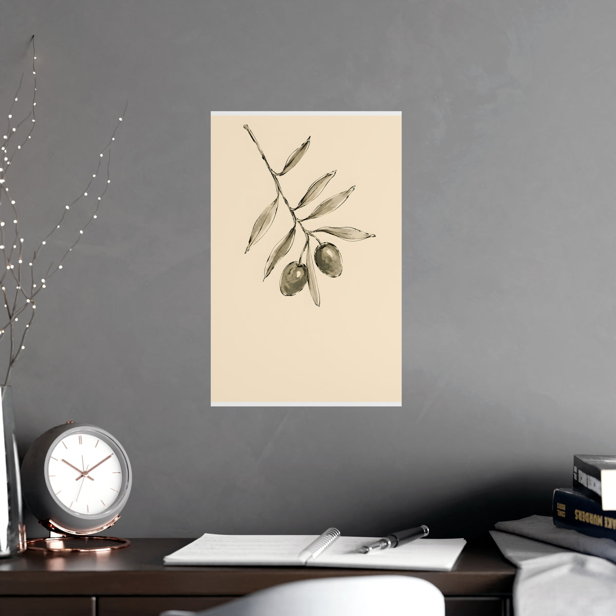 Olive Branch — olive branch, shown framed on a wall