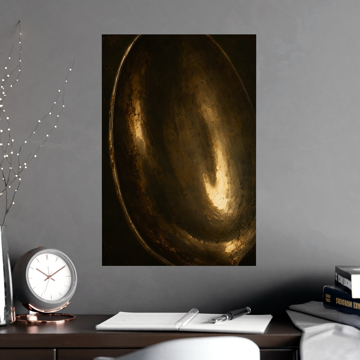Tarnished Silver — tarnished silver, shown framed on a wall