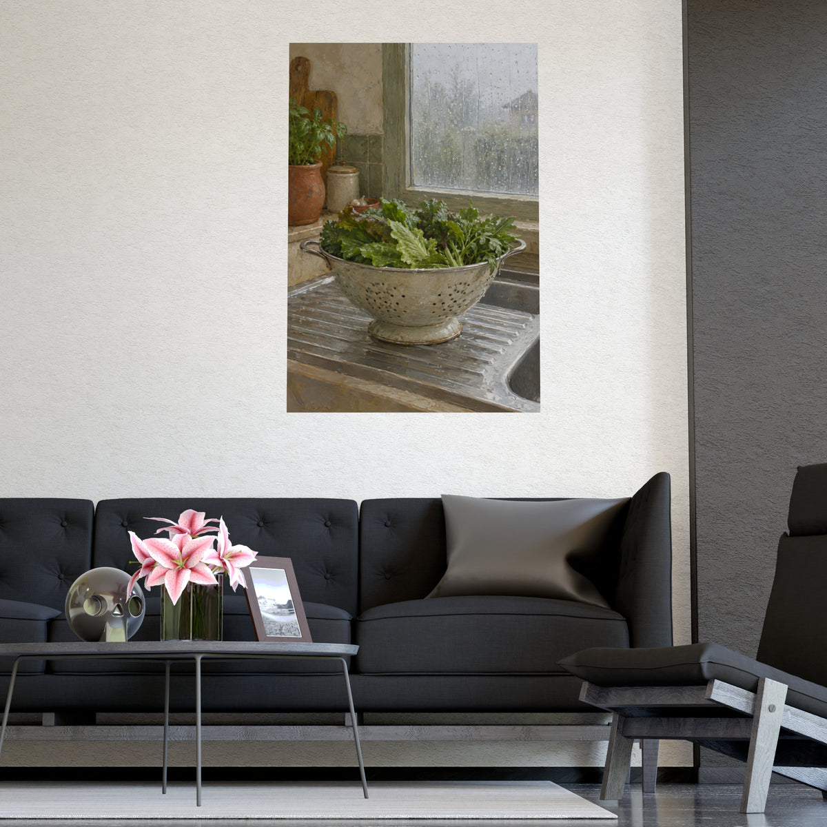 A Rainy Morning — a rainy morning, shown framed on a wall