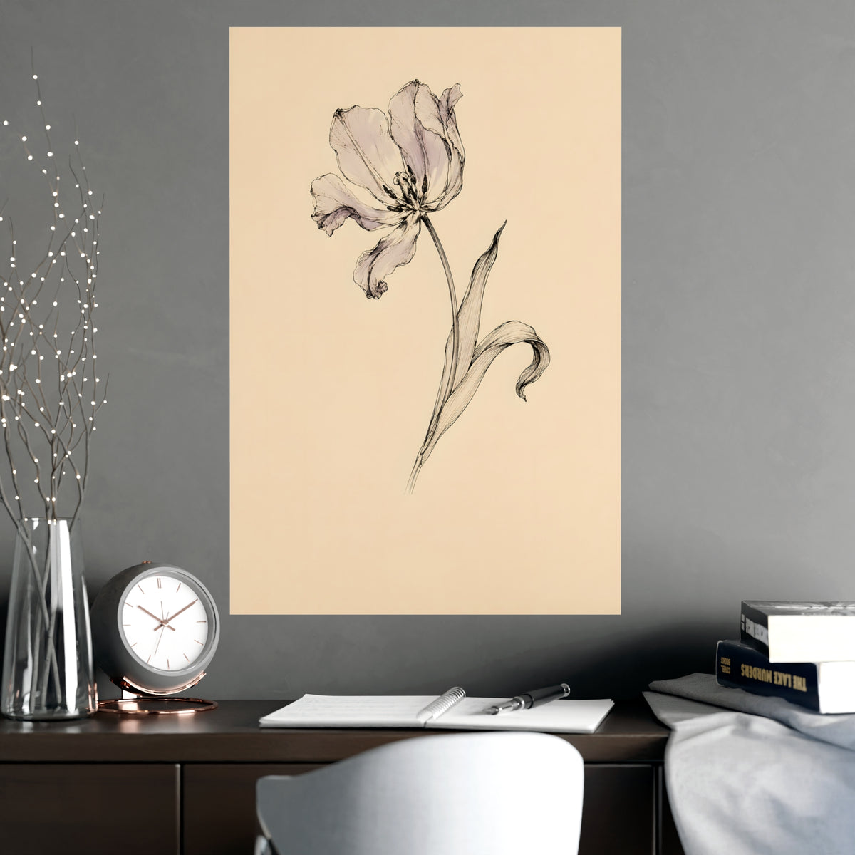 Tulip, Just Past — tulip, just past, shown framed on a wall