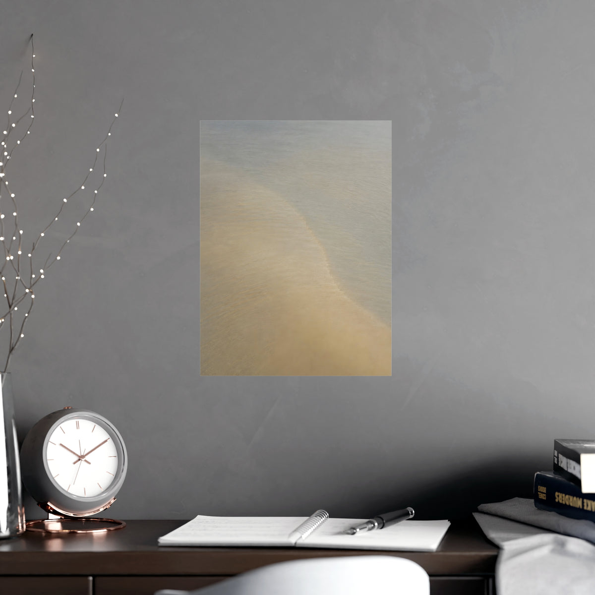 Shallows from Above — shallows from above, shown framed on a wall