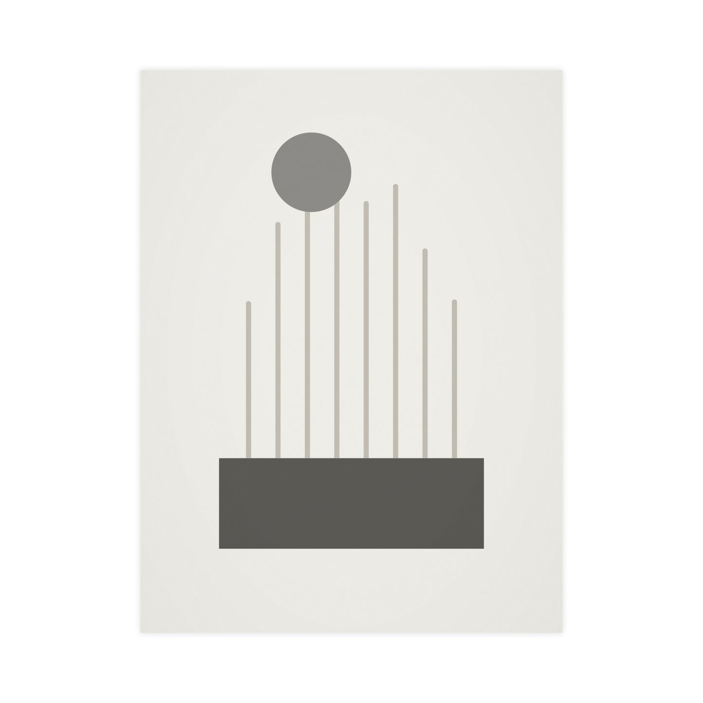 Charcoal Cream Lines Wall Art | Bedroom Print