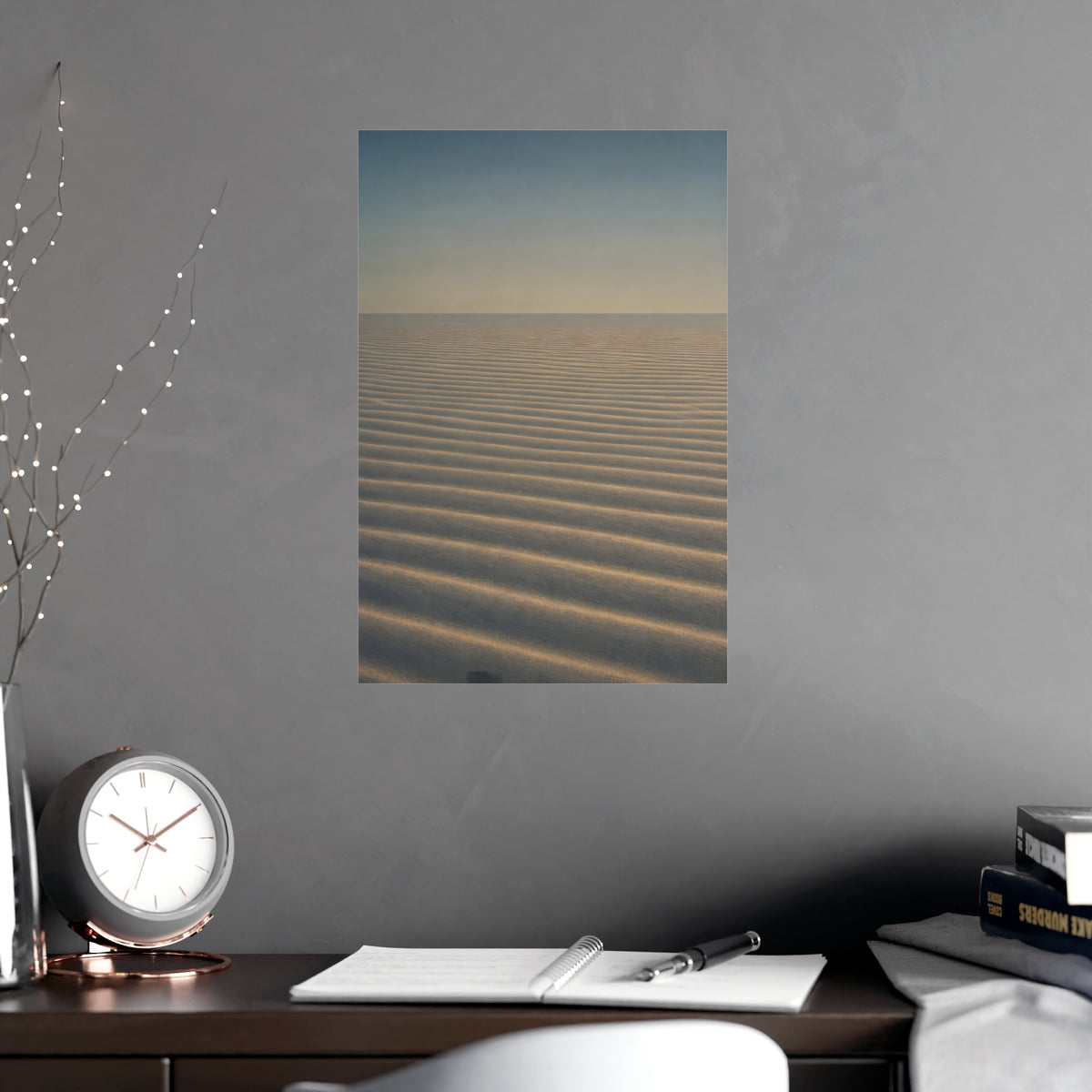 Sand, Ribbed — sand, ribbed, shown framed on a wall