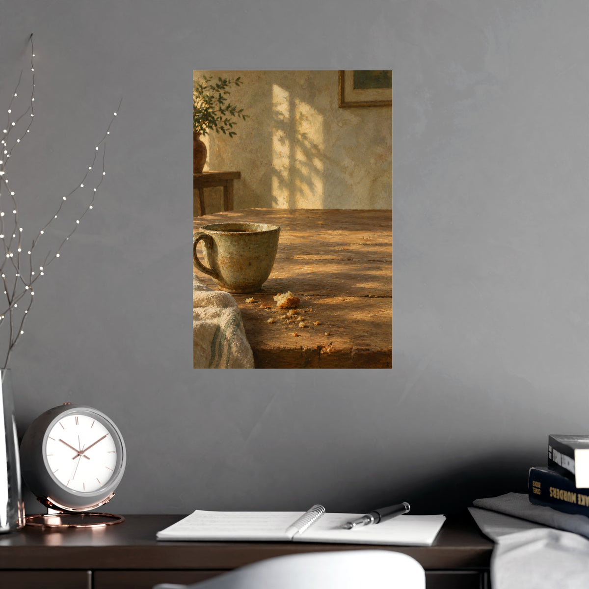At Table Height — at table height, shown framed on a wall