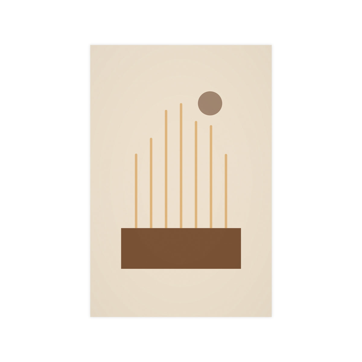 Muted 70s Lines Wall Art — lines in a muted 70s palette, 12x18 in print