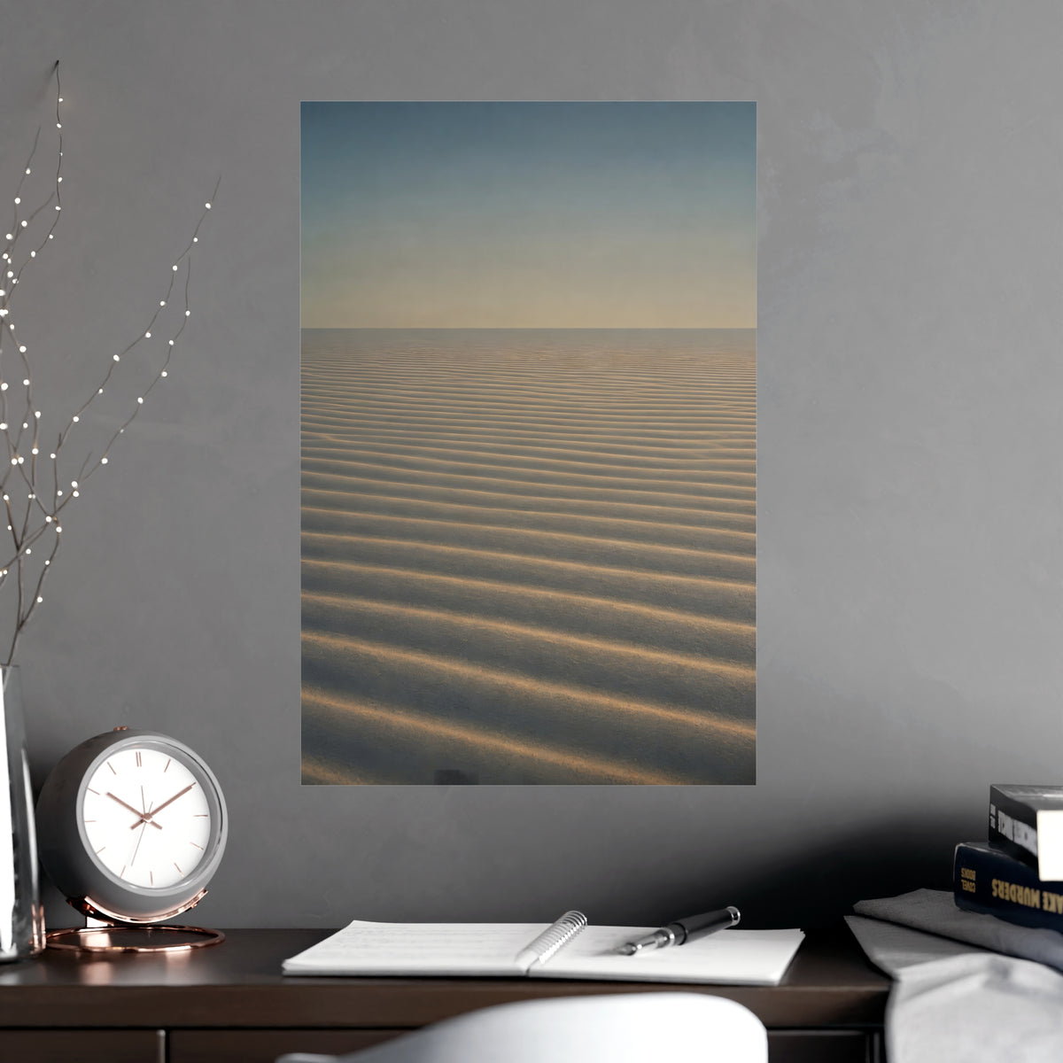 Sand, Ribbed — sand, ribbed, shown framed on a wall