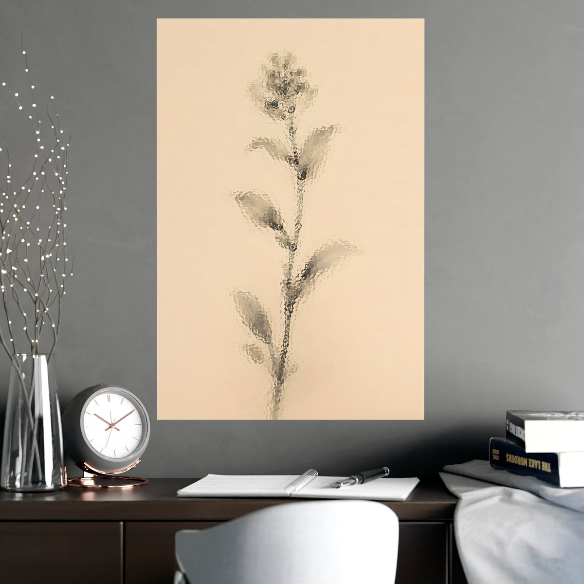 Through Frosted Glass — through frosted glass, shown framed on a wall