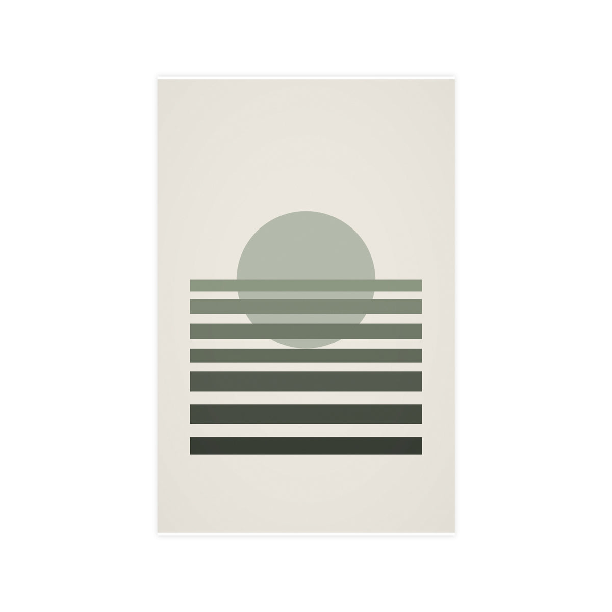 Sage Neutral Sunset Boho Wall Art — sunset in a sage neutral palette, 11x17 in print