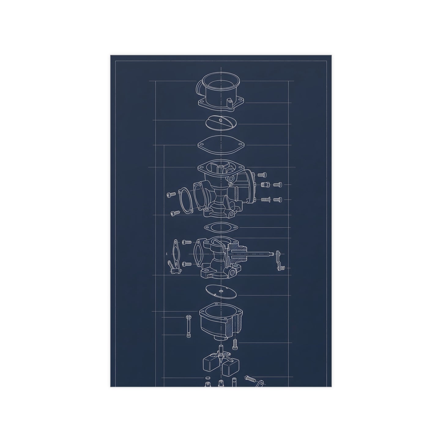 Carburettor, Exploded — carburettor, exploded, 12x16 in print