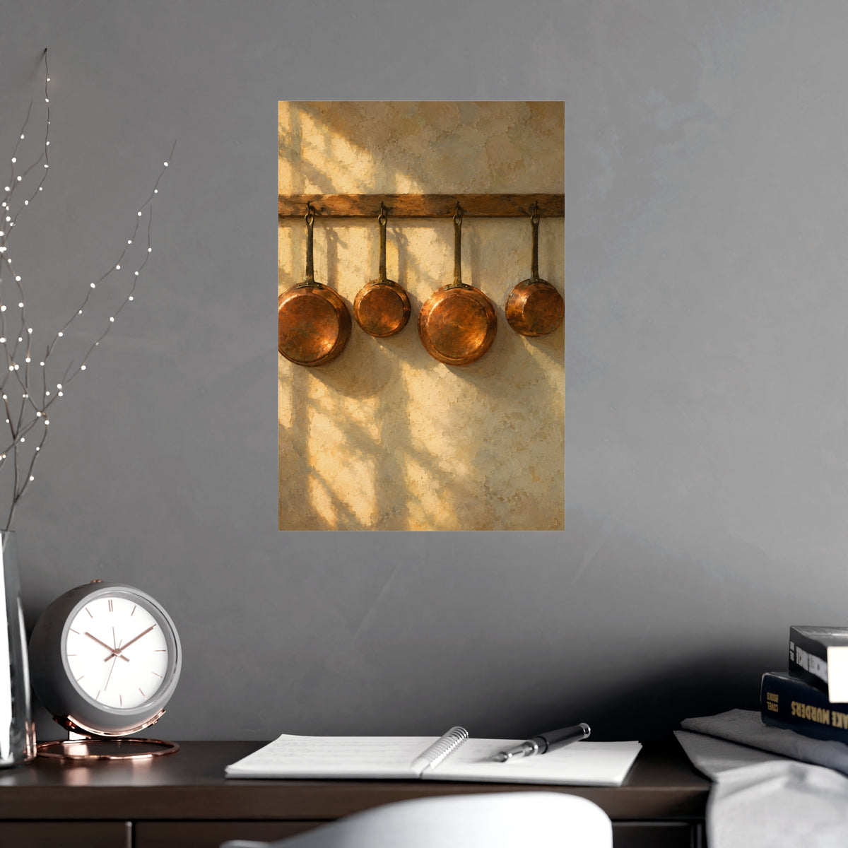 Copper on the Wall — copper on the wall, shown framed on a wall