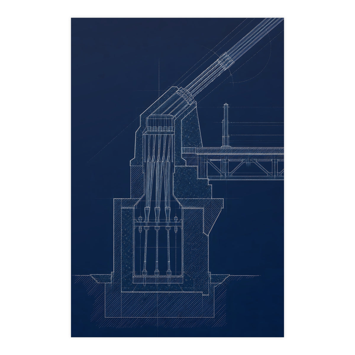 Cable Anchorage — cable anchorage, 24x36 in print