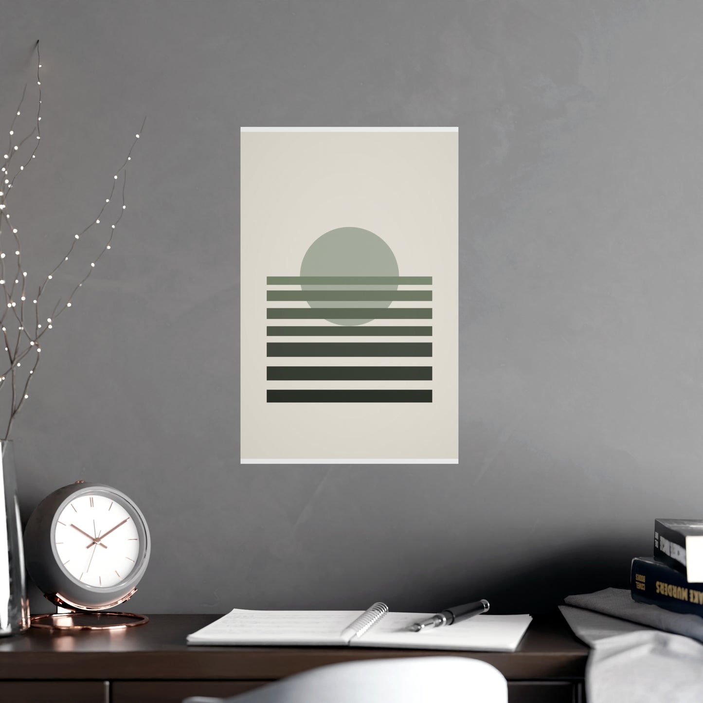 Sage Neutral Sunset Boho Wall Art | Living Room Print