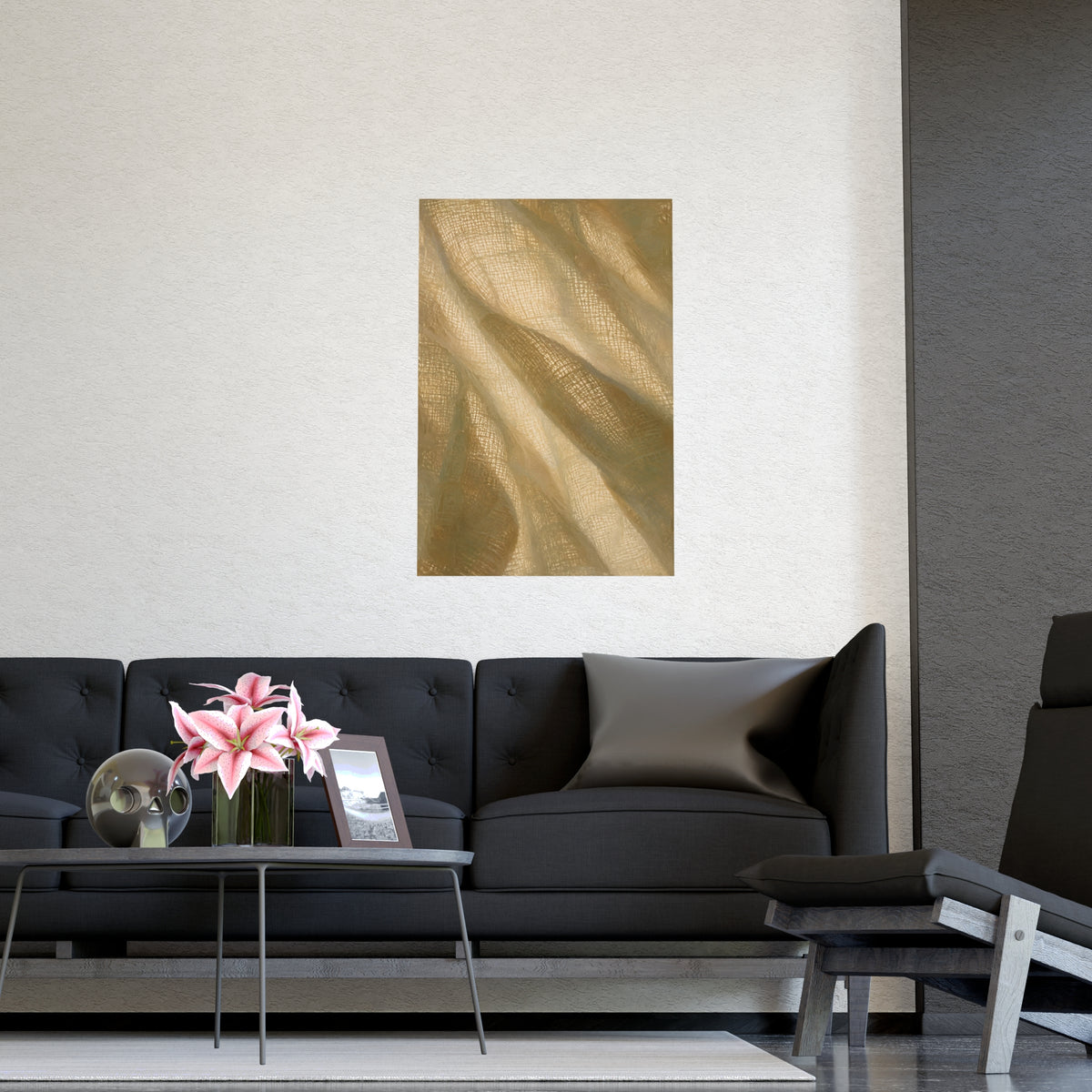 Gauze, Backlit — gauze, backlit, shown framed on a wall