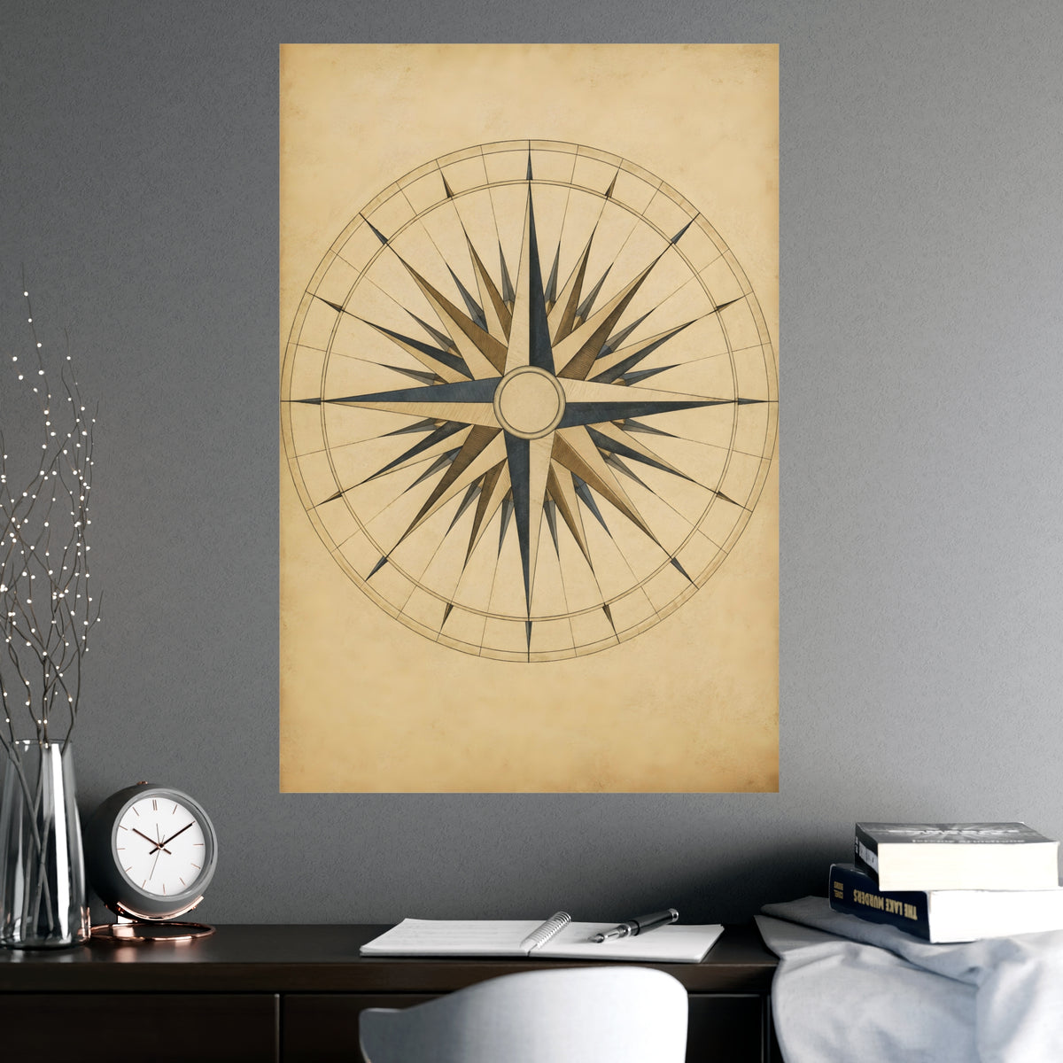 The Compass Card — the compass card, shown framed on a wall