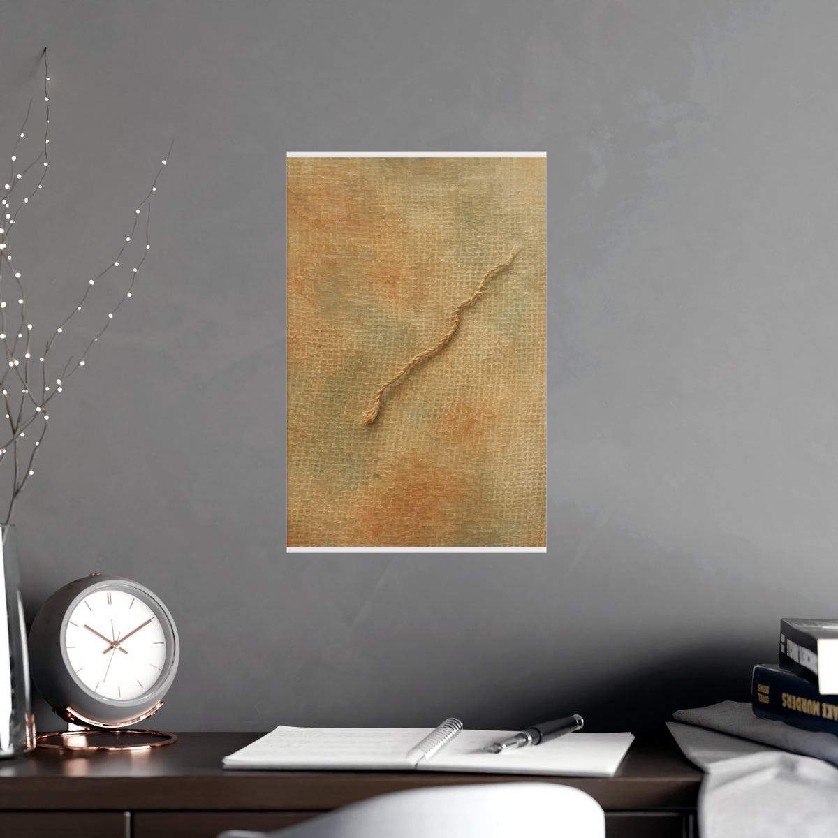 One Loose Thread — one loose thread, shown framed on a wall
