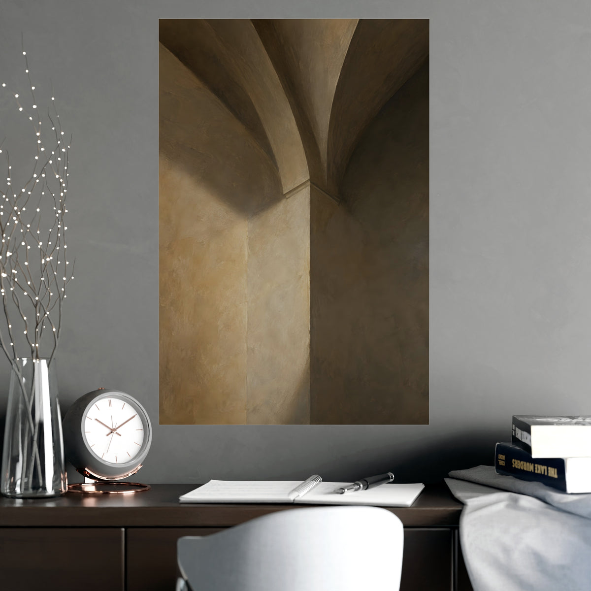 Vaulted Ceiling — vaulted ceiling, shown framed on a wall